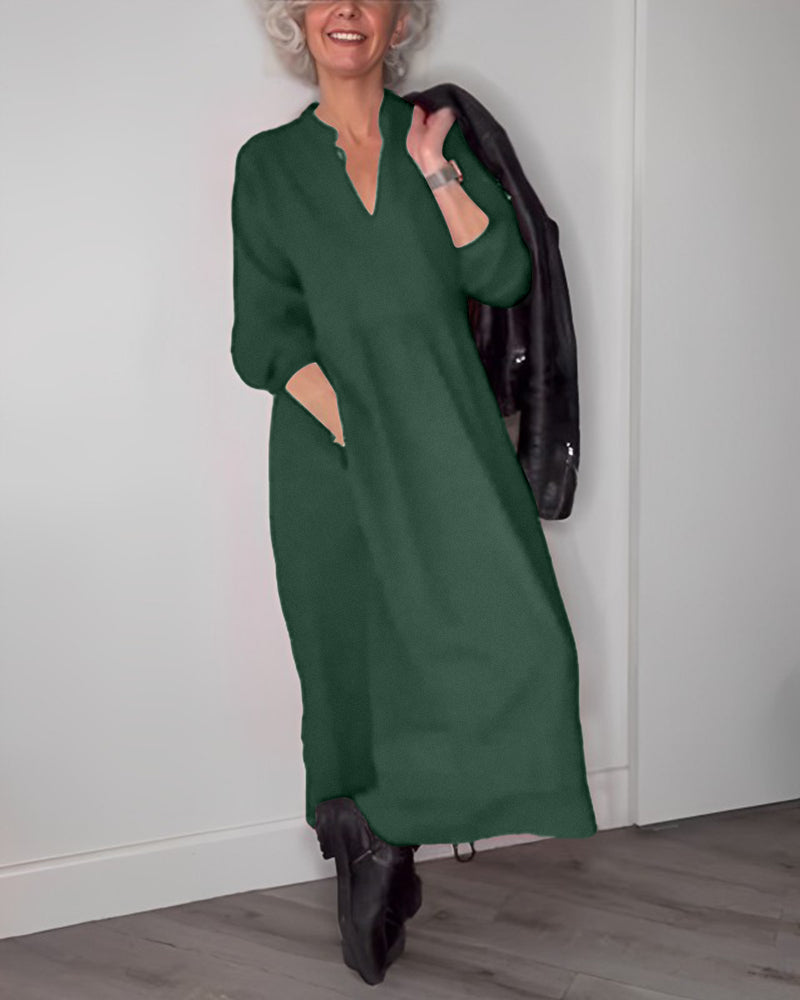 Allyana | Elegant long dress with V-neck