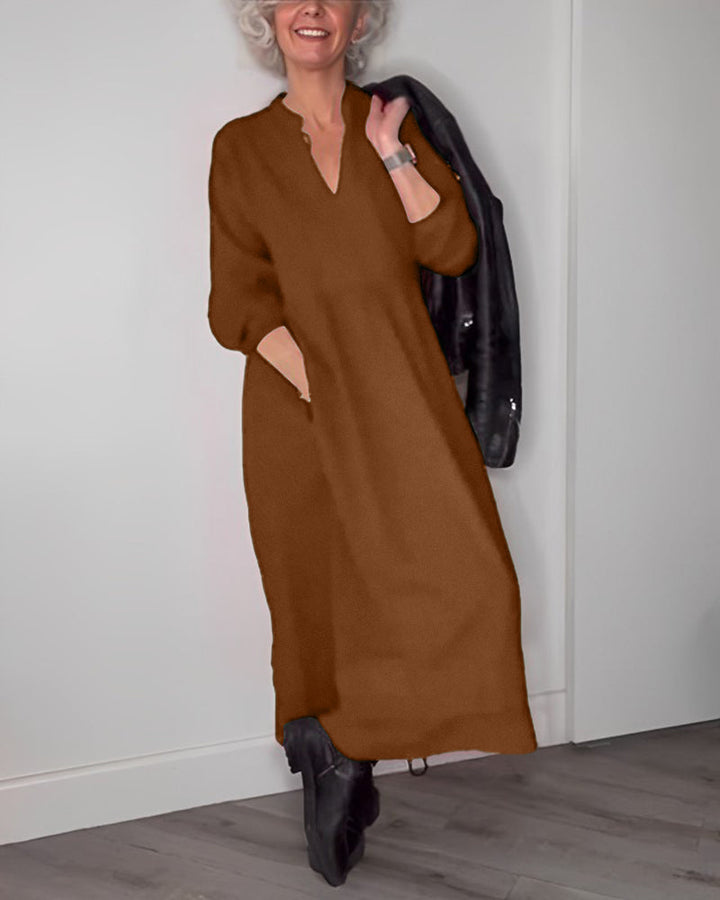 Allyana | Elegant long dress with V-neck