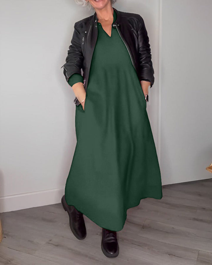 Allyana | Elegant long dress with V-neck