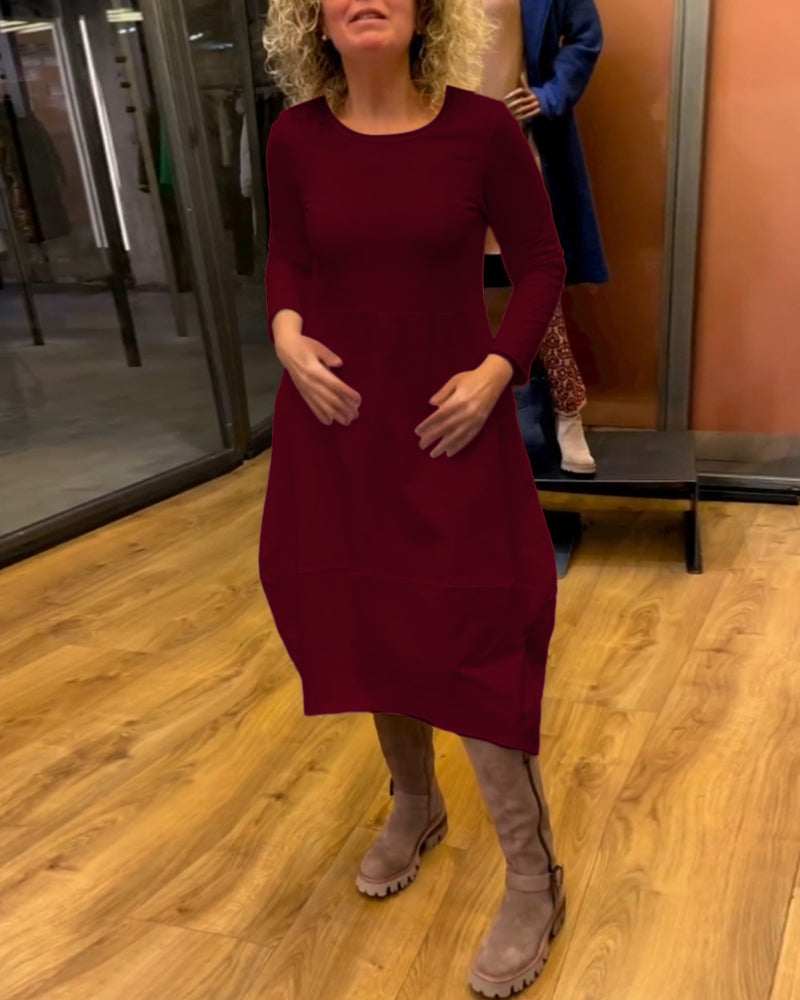 Gerrie | Black midi dress with pockets