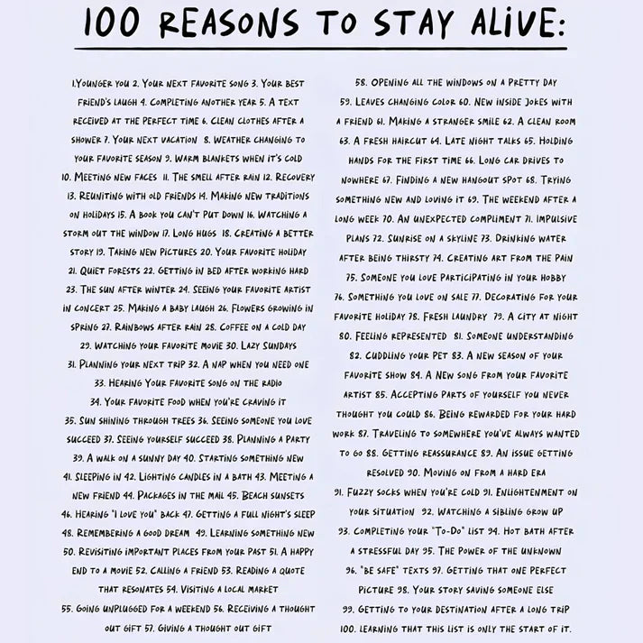 Moritz | 100 reasons to stay alive Hoodie (keep going)