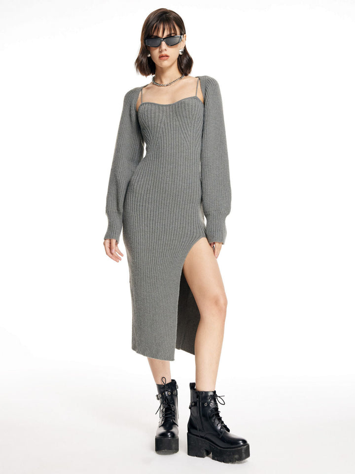 Raphaela | Knitted Midi Dress & Crop Top