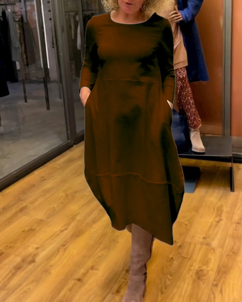 Gerrie | Black midi dress with pockets