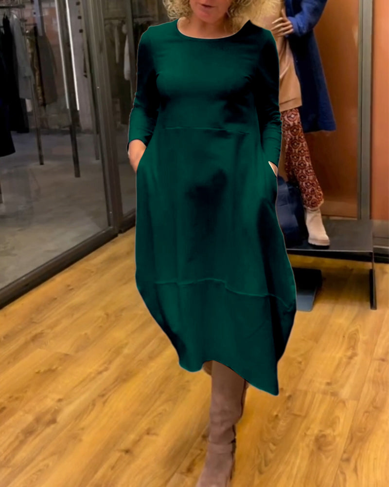 Gerrie | Black midi dress with pockets
