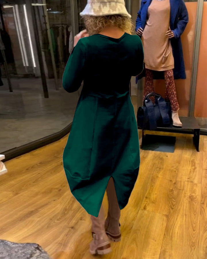 Gerrie | Black midi dress with pockets