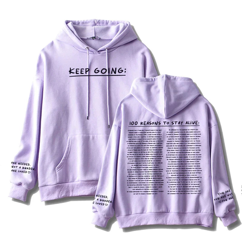 Moritz | 100 reasons to stay alive Hoodie (keep going)