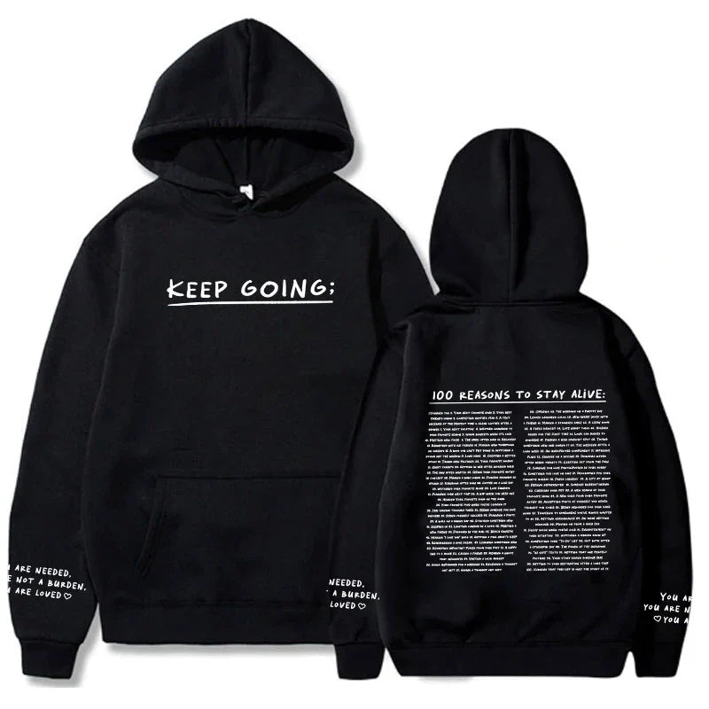 Moritz | 100 reasons to stay alive Hoodie (keep going)