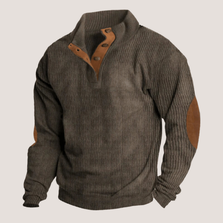 Tobias | Ribbed sweater with button placket