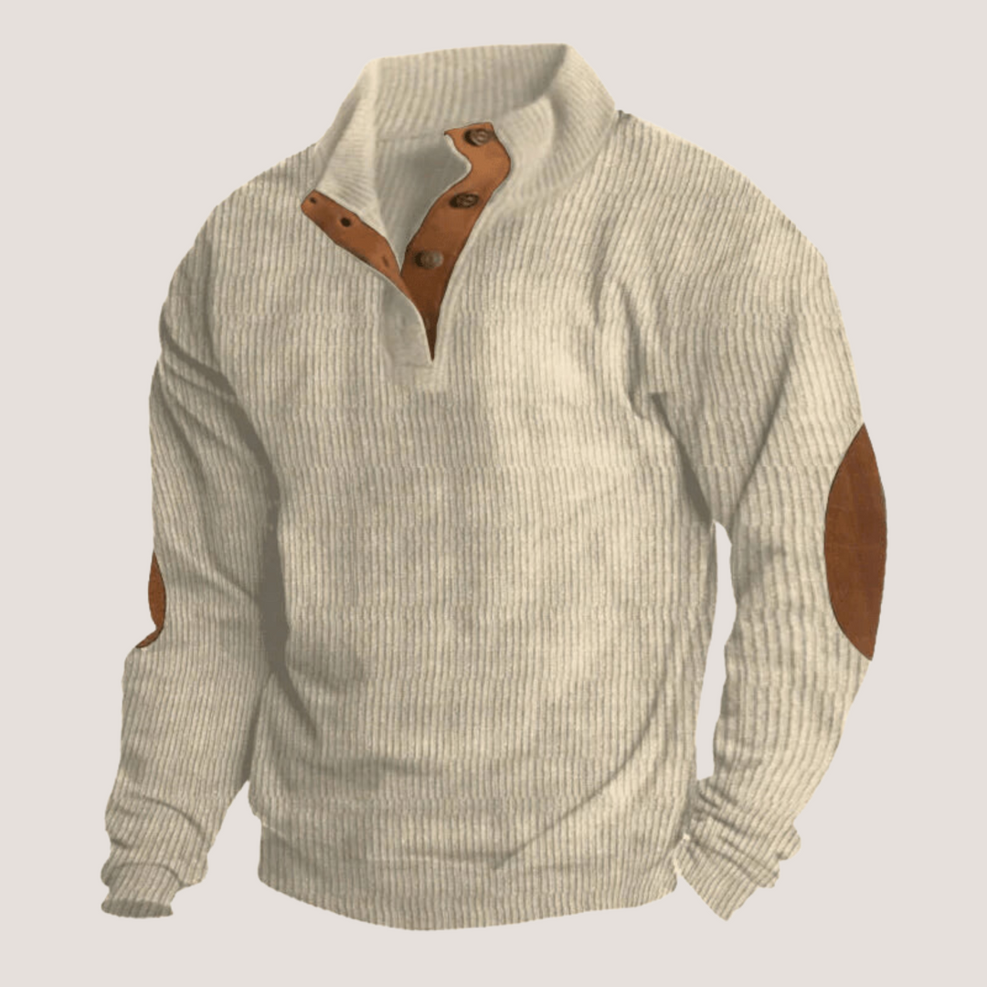 Tobias | Ribbed sweater with button placket