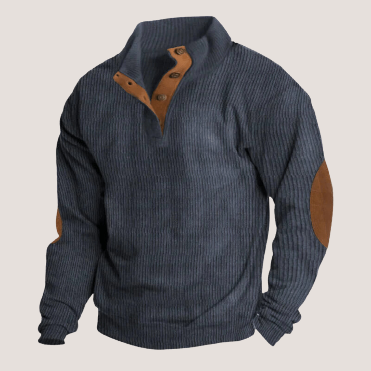 Tobias | Ribbed sweater with button placket