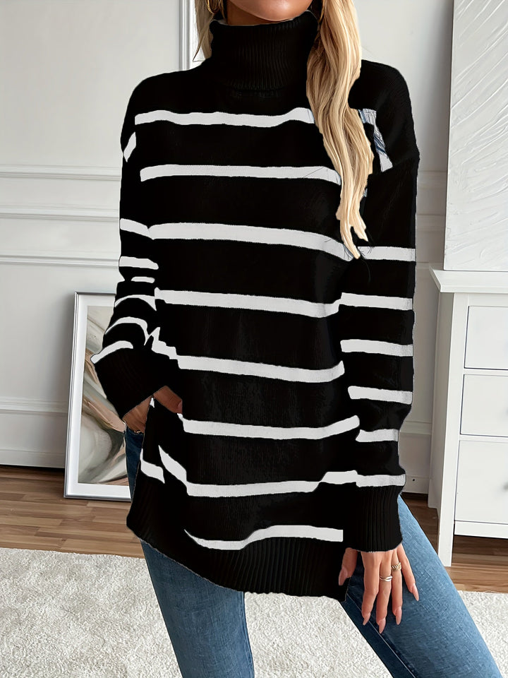 Alaiza | Striped turtleneck sweater