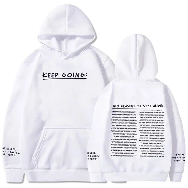 Moritz | 100 reasons to stay alive Hoodie (keep going)
