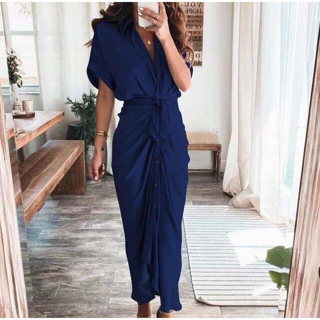 Xanthe | Long dress with button closure