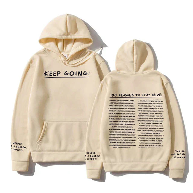 Moritz | 100 reasons to stay alive Hoodie (keep going)