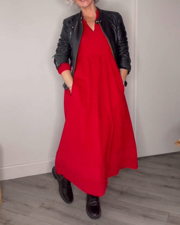Allyana | Elegant long dress with V-neck