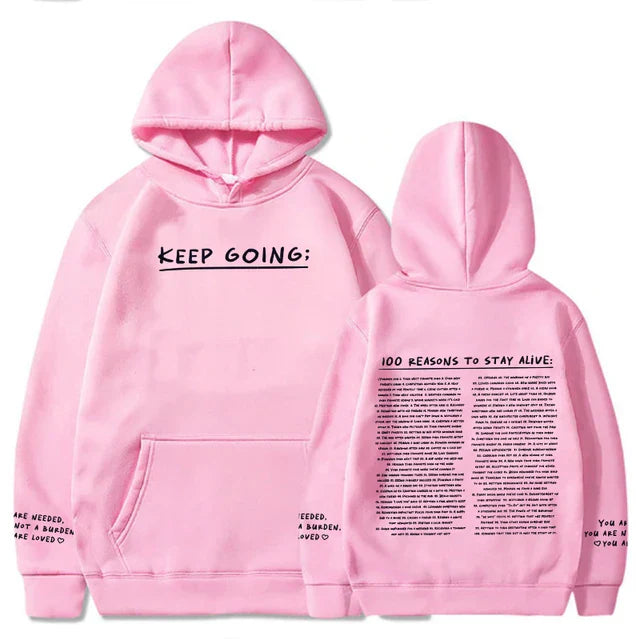 Moritz | 100 reasons to stay alive Hoodie (keep going)