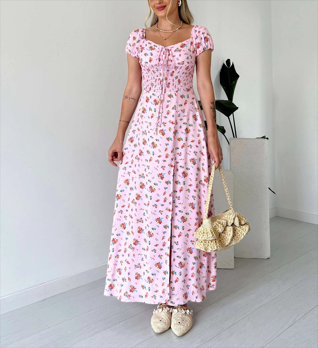 Rosamund | Midi dress with floral print