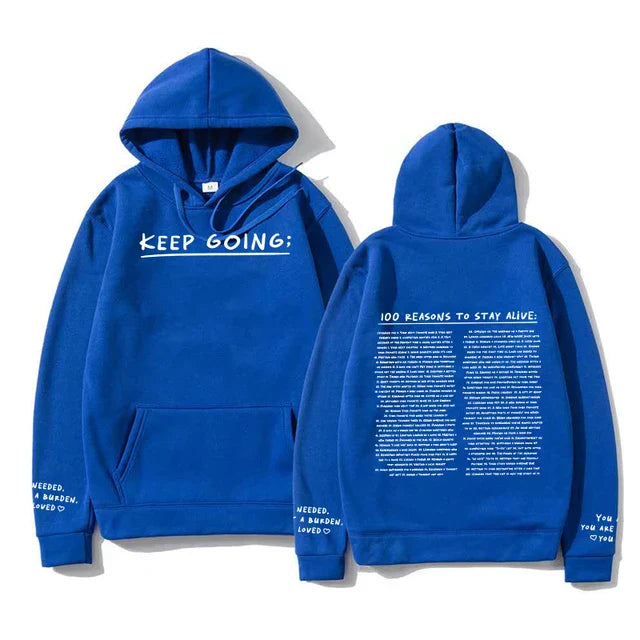 Moritz | 100 reasons to stay alive Hoodie (keep going)