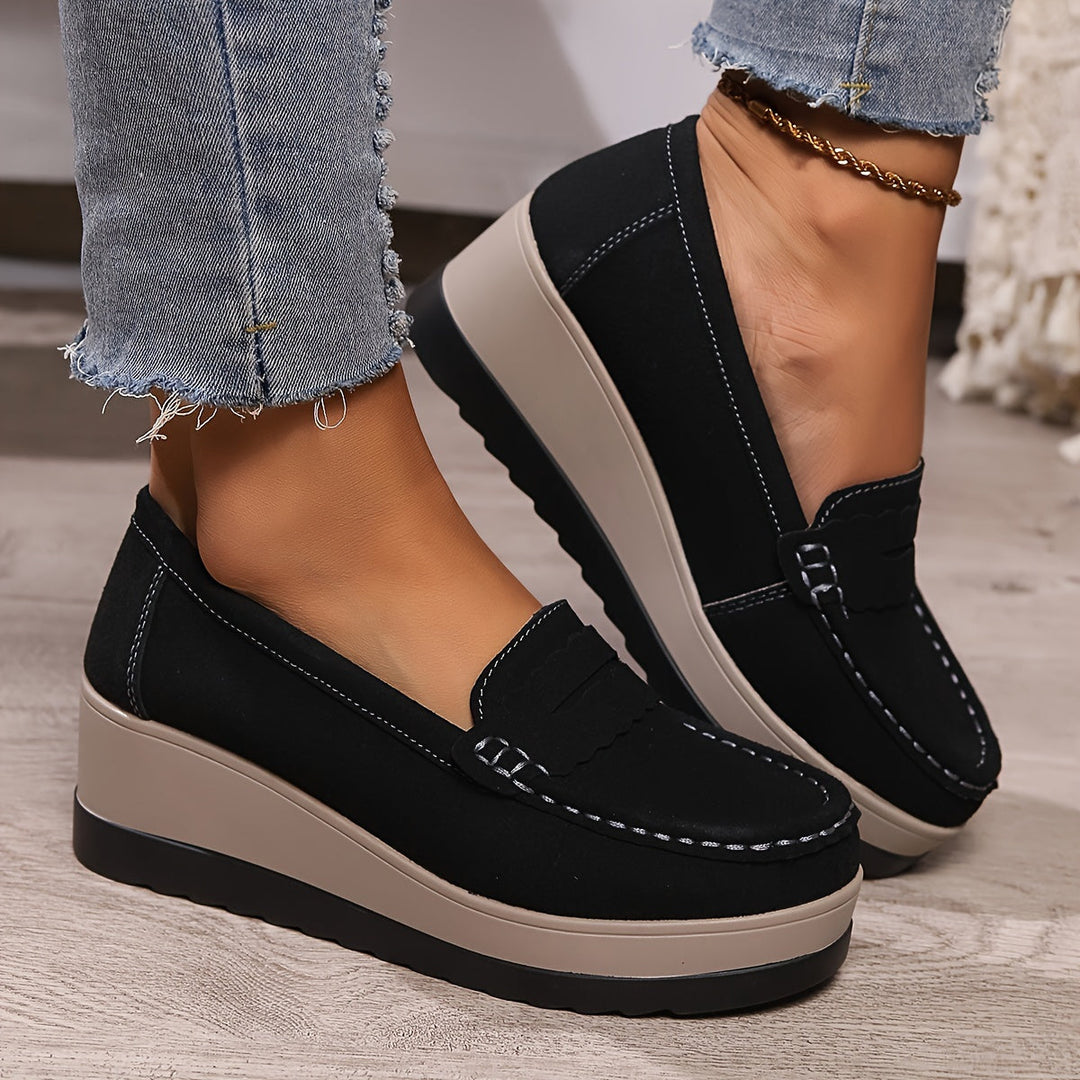 Janina | Solid Color Ladies Casual Loafers