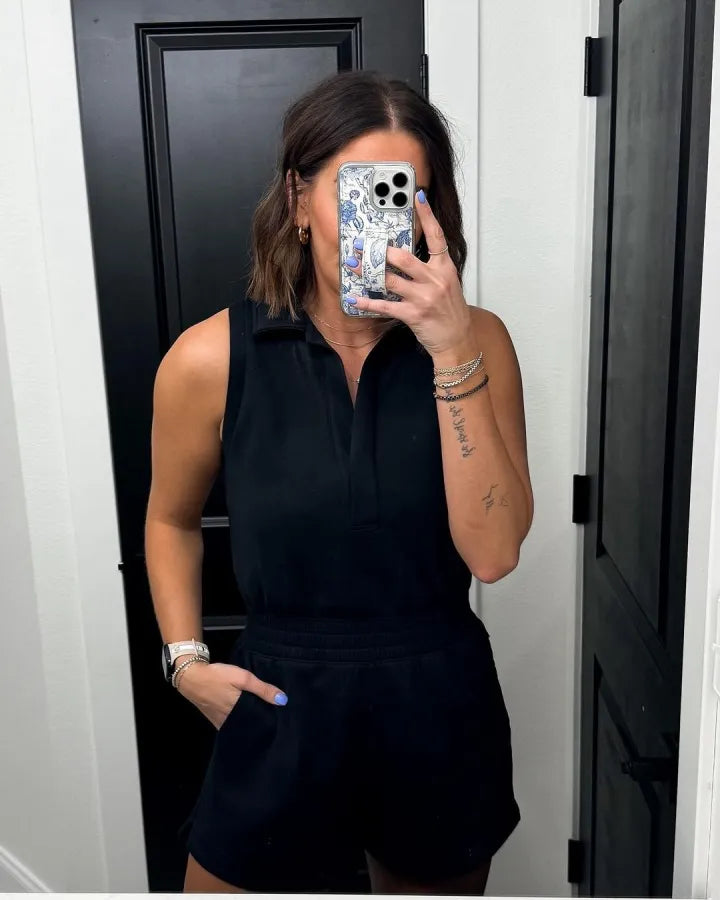 Elke | Knitted polo romper