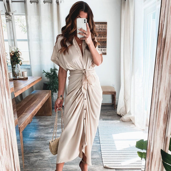 Xanthe | Long dress with button closure