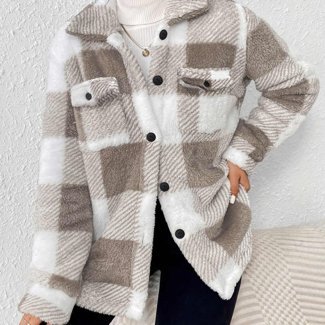 Fraya | Checked soft winter coat