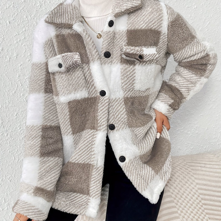 Fraya | Checked soft winter coat