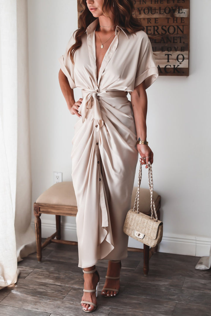 Xanthe | Long dress with button closure