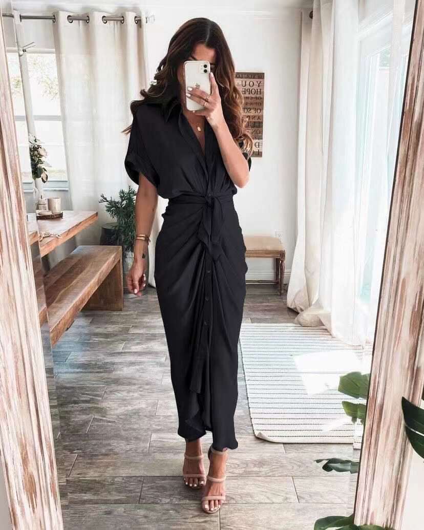 Xanthe | Long dress with button closure