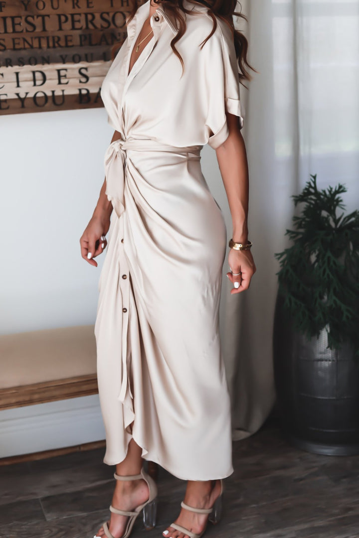 Xanthe | Long dress with button closure