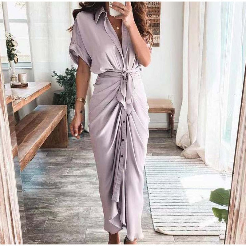 Xanthe | Long dress with button closure