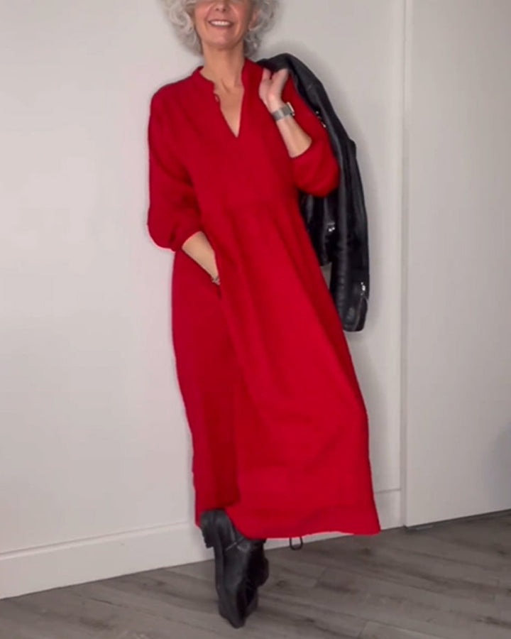 Allyana | Elegant long dress with V-neck