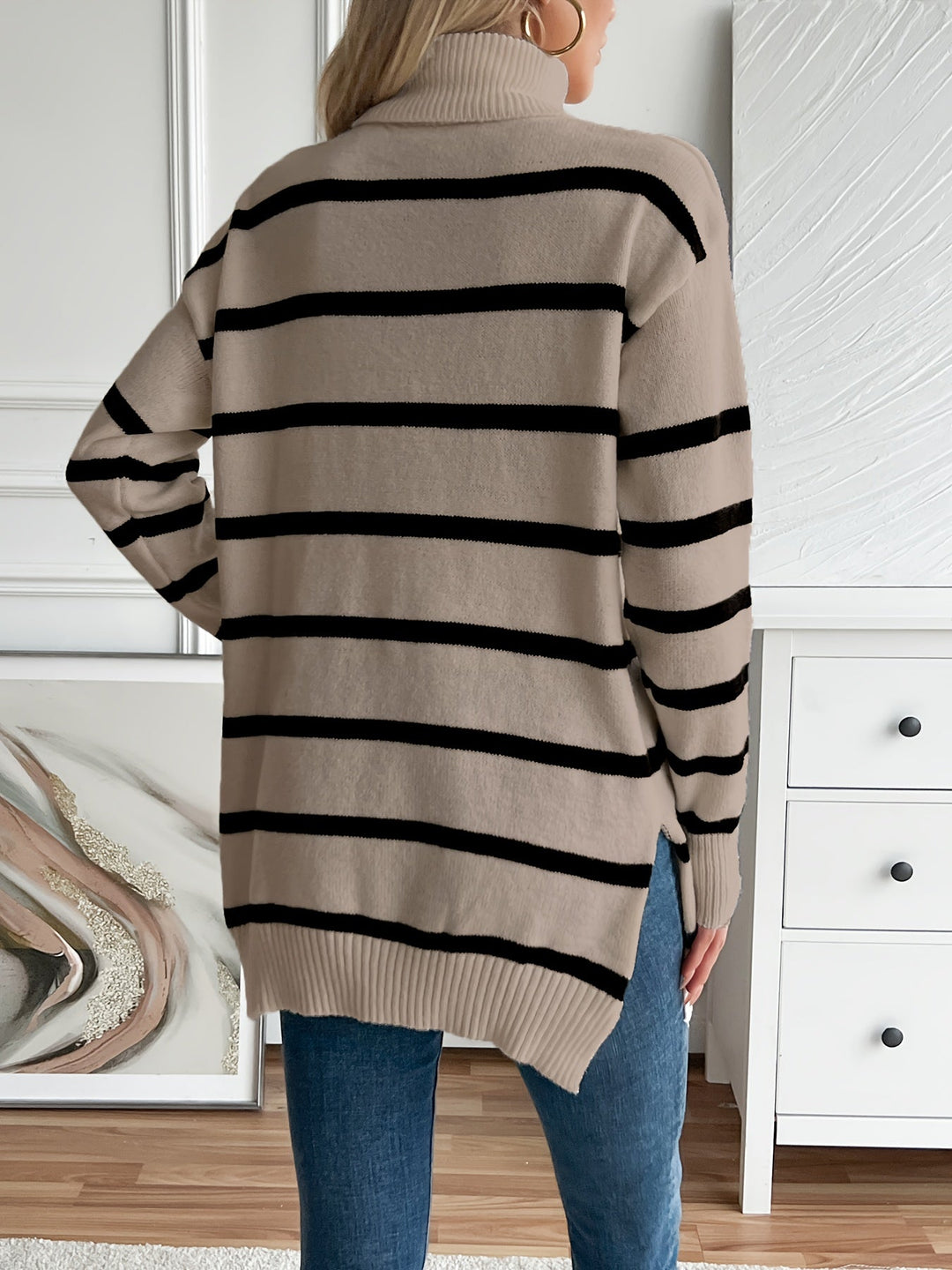 Alaiza | Striped turtleneck sweater
