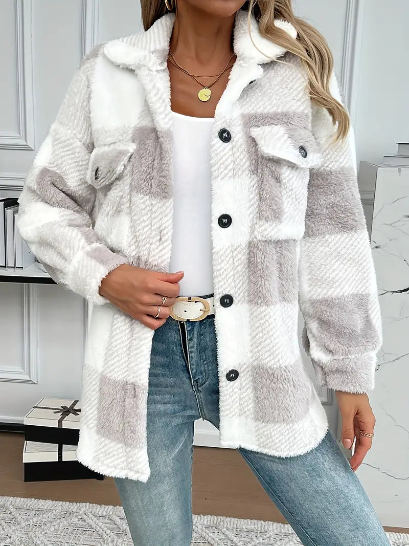 Fraya | Checked soft winter coat