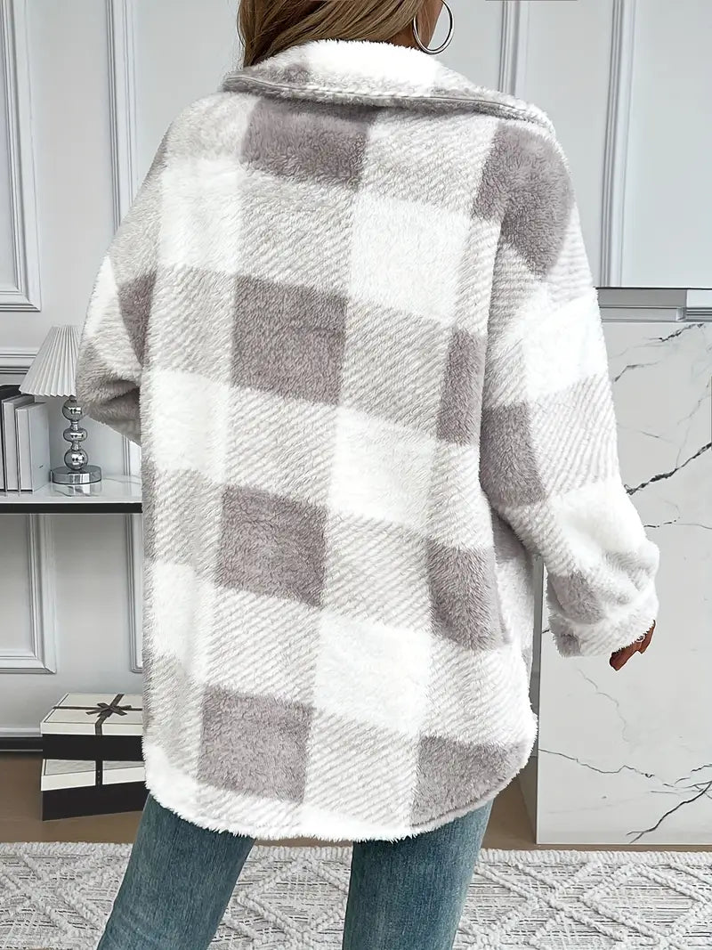 Fraya | Checked soft winter coat