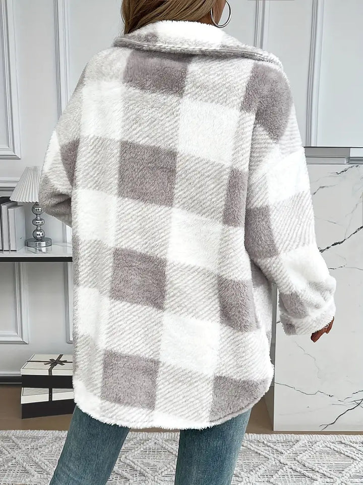 Fraya | Checked soft winter coat
