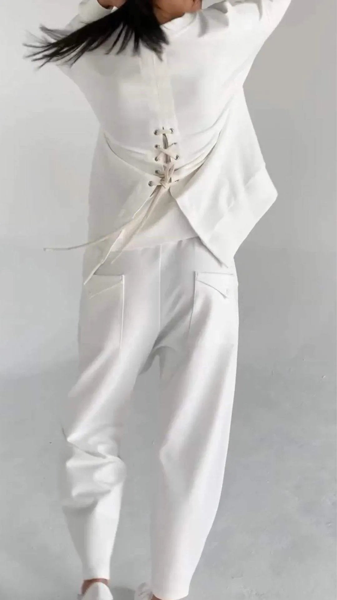 Shaina | Two-piece set with round neckline and long sleeves