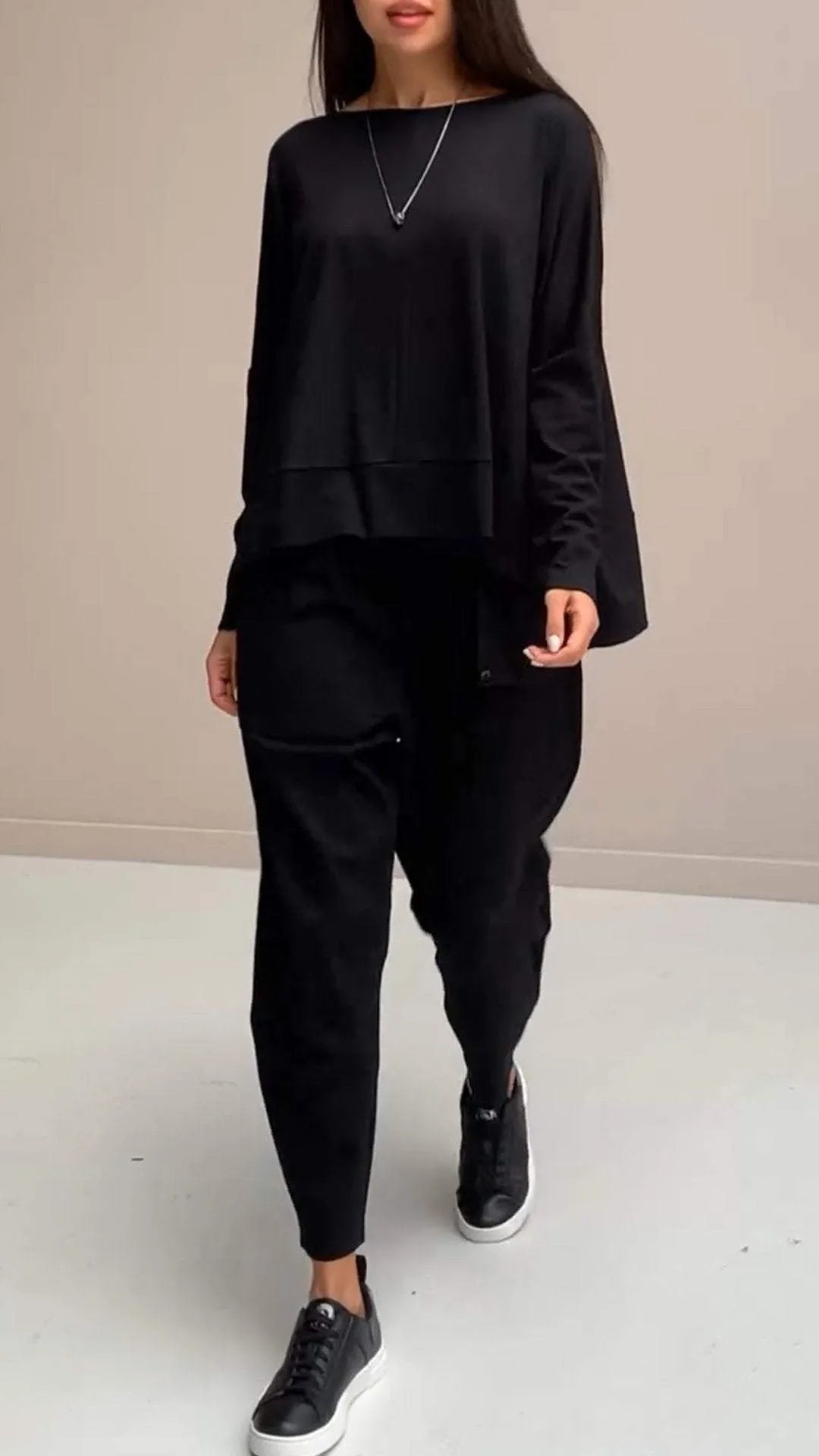 Shaina | Two-piece set with round neckline and long sleeves