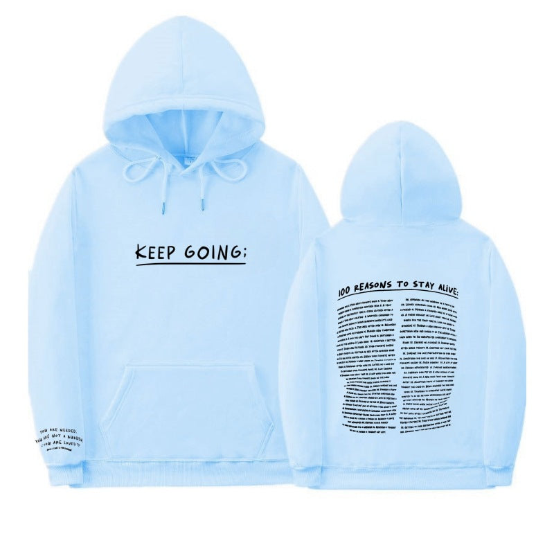 Moritz | 100 reasons to stay alive Hoodie (keep going)