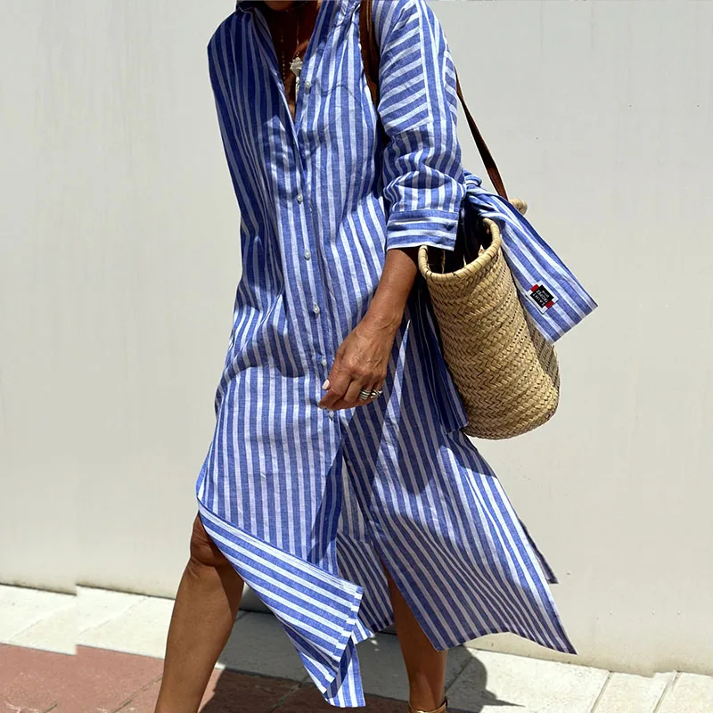 Minna | Elegant striped shirt dress