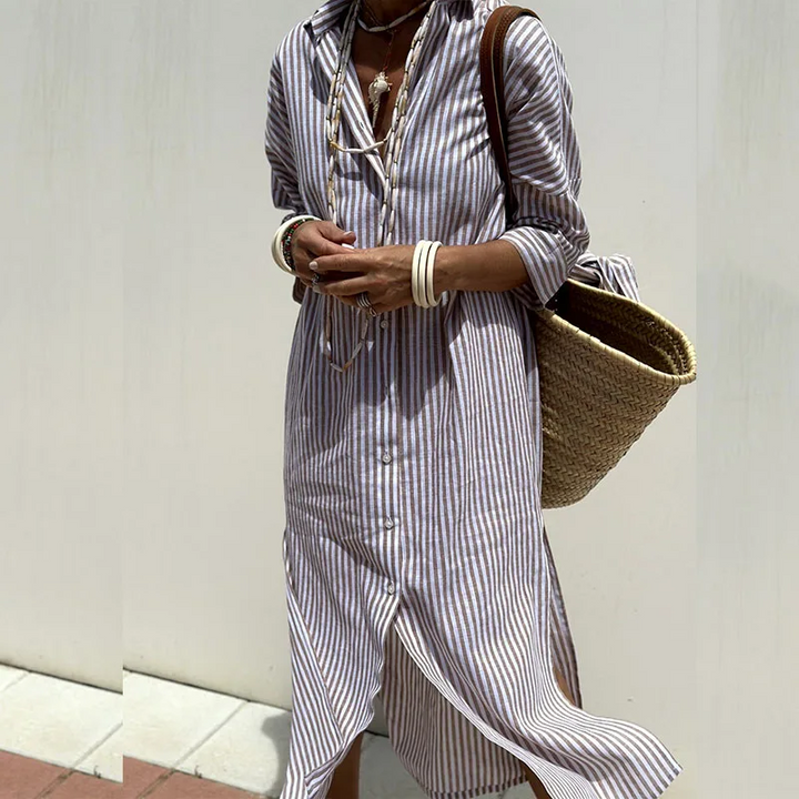 Minna | Elegant striped shirt dress